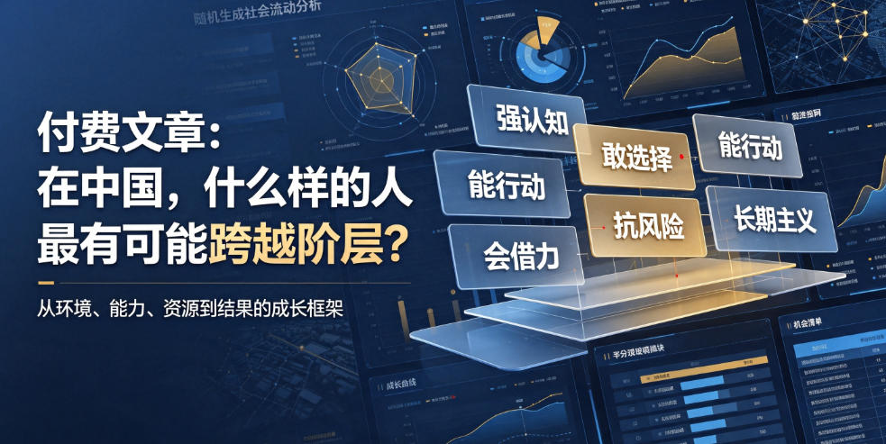 付费文章:在中国,什么样的人最有可能跨越阶层?-副业终点站