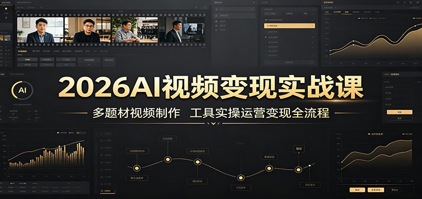 2026AI视频变现实战课:多题材视频制作,工具实操运营变现全流程-副业终点站
