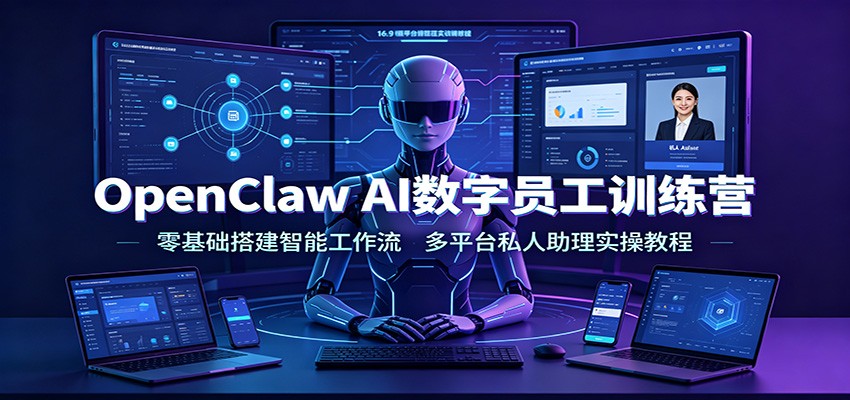 OpenClaw AI数字员工训练营：零基础搭建智能工作流，多平台私人助理实操教程-副业终点站