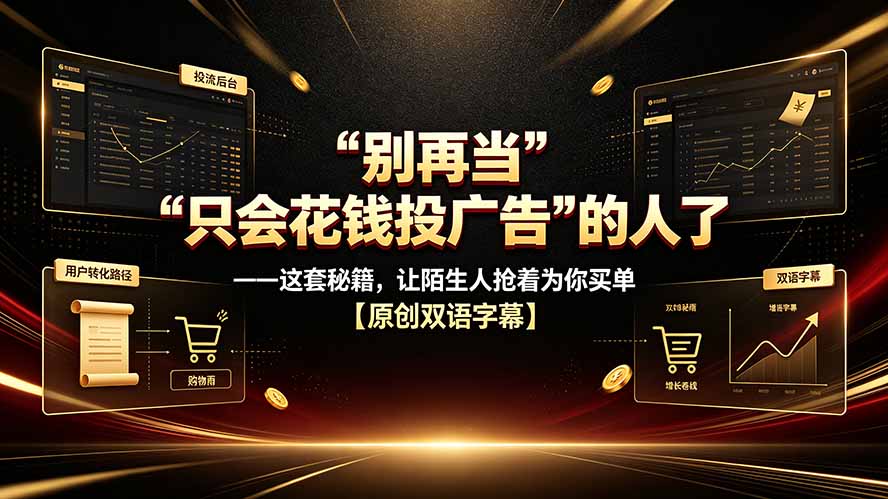 别再当“只会花钱投广告”的人了——这套秘籍,让陌生人抢着为你买单【原创双语字幕】-副业终点站