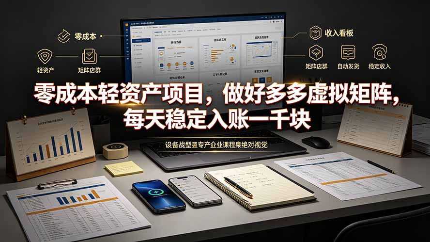 零成本轻资产项目，做好多多虚拟矩阵，每天稳定入账一千块-副业终点站