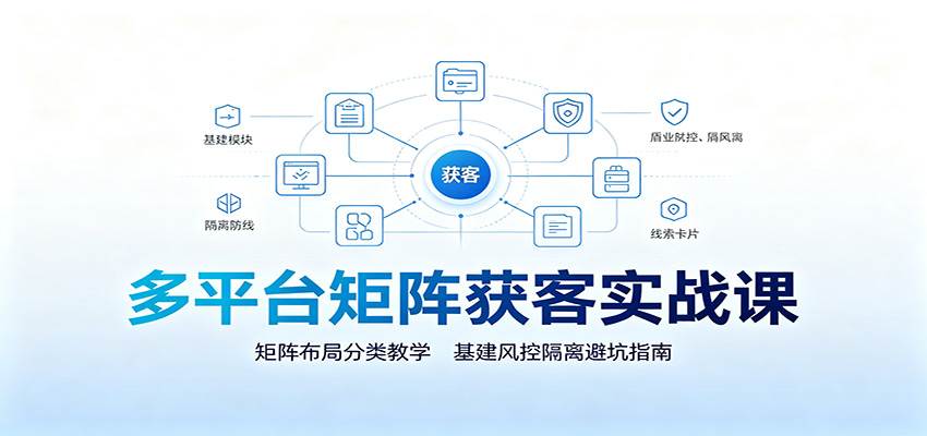 多平台矩阵获客实战课:矩阵布局分类教学,基建风控隔离避坑指南-副业终点站