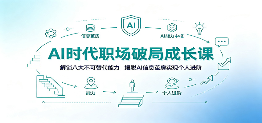 AI时代职场破局成长课:解锁八大不可替代能力,摆脱AI信息茧房实现个人进阶-副业终点站