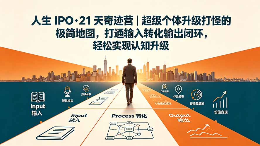 人生 IPO-21 天奇迹营|超级个体升级打怪的极简地图,打通输入转化输出闭环,轻松实现认知升级-副业终点站