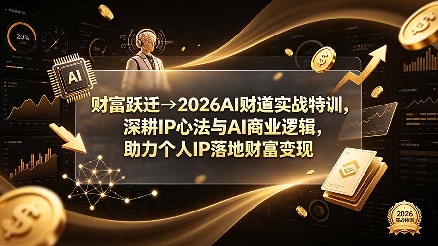 财富跃迁→2026AI财道实战特训，深耕IP心法与AI商业逻辑，助力个人IP落地财富变现-副业终点站