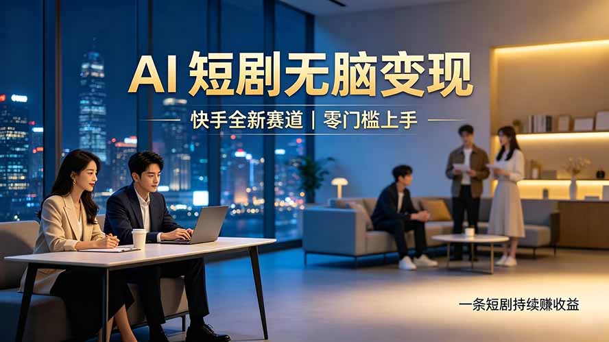 别乱找副业了，快手 AI 短剧零门槛长久被动增收-副业终点站