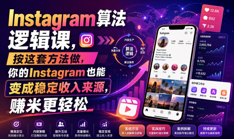 Instagram算法逻辑课，按这套方法做，你的Instagram也能变成稳定收入来源，賺米更轻松【原创双语字幕】-副业终点站