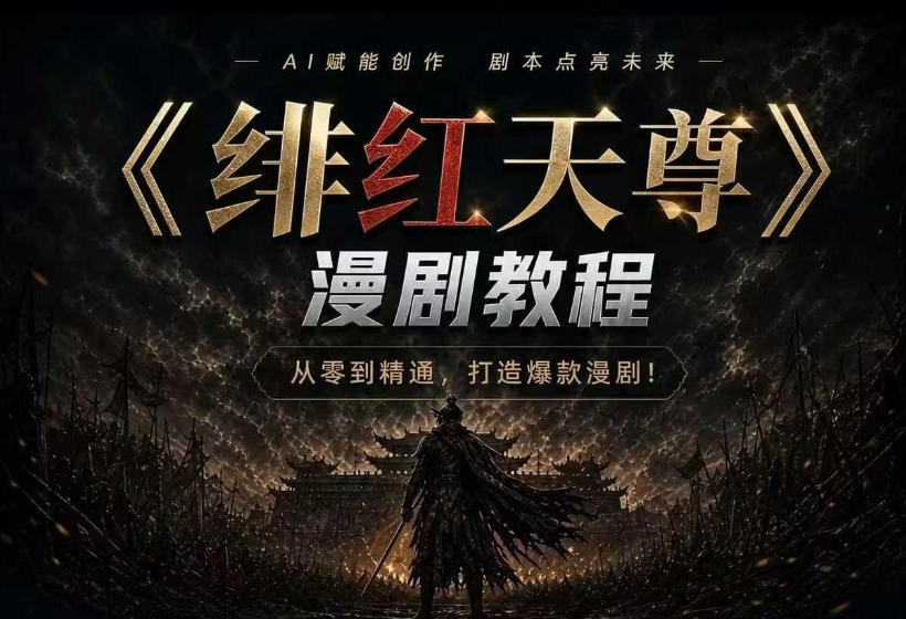 绯红天尊AI漫剧系统教程｜从零入门到精通，工具运用+剧本创作+爆款逻辑+提示词素材+镜头剪辑，全套爆款漫剧落地实战课-副业终点站