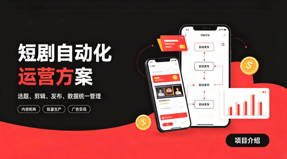 快手全自动短剧矩阵项目｜自动化分发，流量持续变现【揭秘】-副业终点站