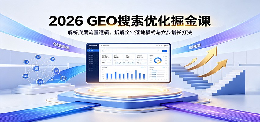 2026 GEO搜索优化掘金课:解析底层流量逻辑,拆解企业落地模式与六步增长打法-副业终点站