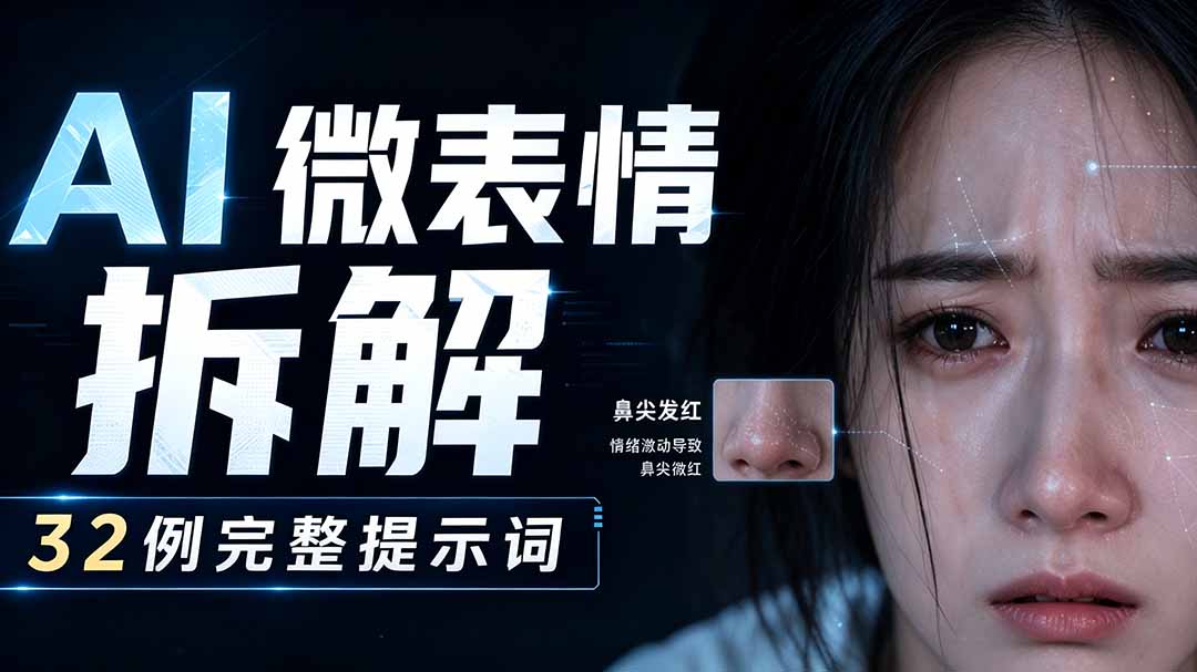 AI微表情拆解提示词合集,精准调控AI角色表情,告别塑料感、AI面瘫脸。-副业终点站