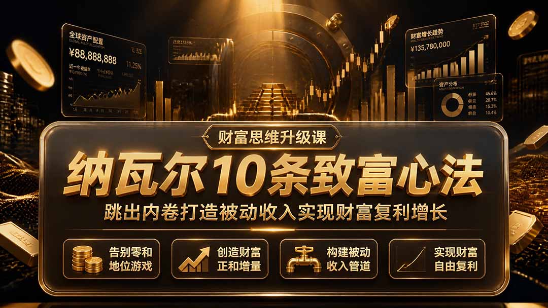 付费文章:纳瓦尔10条致富心法,跳出内卷打造被动收入实现财富复利增长-副业终点站