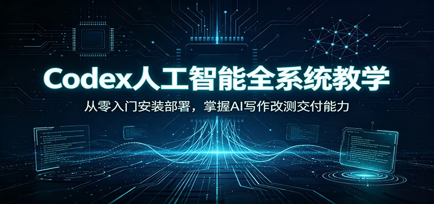 Codex人工智能全系统教学:从零入门安装部署,掌握AI写作改测交付能力-副业终点站