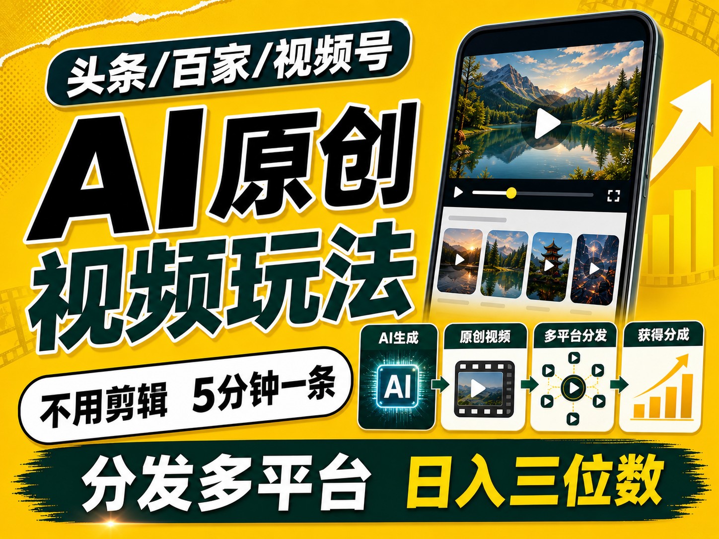 2026头条百家号升级玩法 5分钟一条原创视频 发多平台赚收-副业终点站