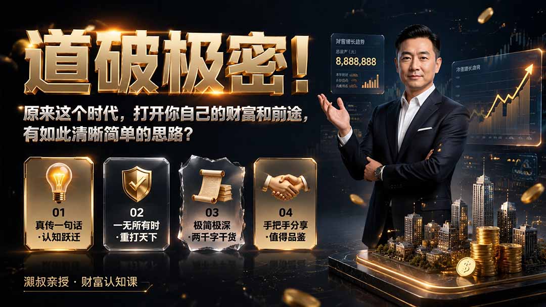 付费文章:道破极密!原来这个时代,打开你自己的财富和前途,有如此清晰简单的思路?-副业终点站