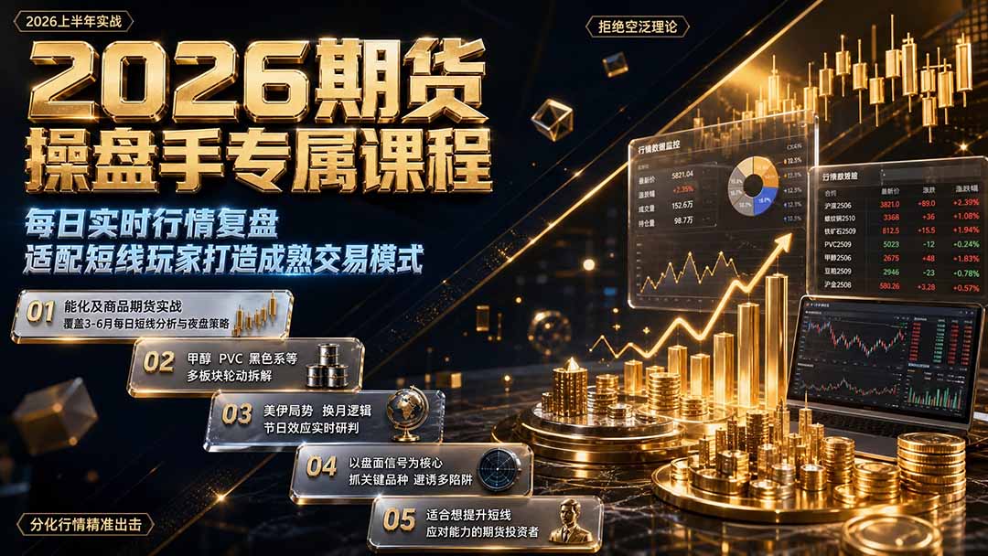 2026期货操盘手专属课程-更新8月，每日实时行情复盘，适配短线玩家打造成熟交易模式-副业终点站
