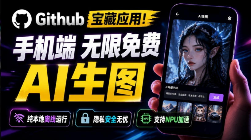 Github宝藏应用!手机端无限免费AI生图,纯本地离线运行,支持NPU加速斩获3.1k stars,local-dream-副业终点站