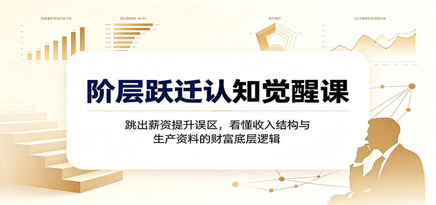 阶层跃迁认知觉醒课：跳出薪资提升误区，看懂收入结构与生产资料的财富底层逻辑-副业终点站