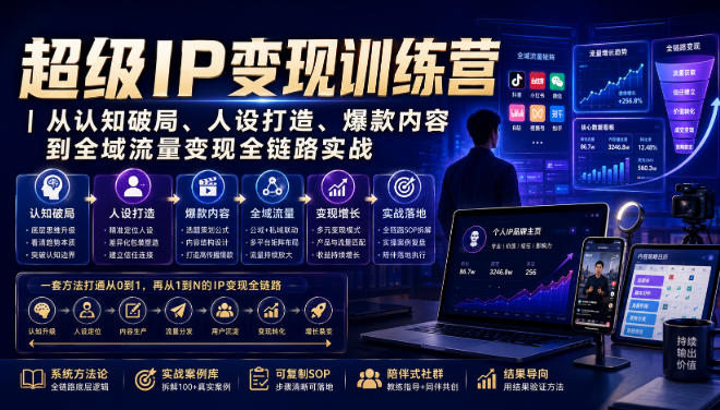 超级IP变现训练营｜从认知破局、人设打造、爆款内容到全域流量变现全链路实战-副业终点站