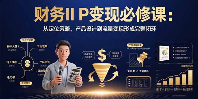 财务IP变现必修课：从定位策略、产品设计到流量变现形成完整闭环-87创业网