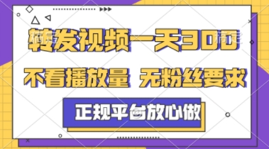 转发视频一天3张+，正规平台放心做，不看播放量，不看粉丝量，一个任务几分钟完成【揭秘】-87创业网