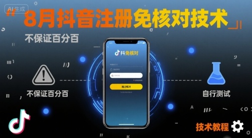 8月抖音注册免核对技术，不保证百分百，自测-87创业网