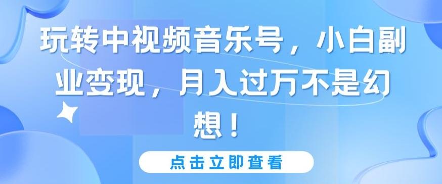 玩转中视频音乐号，小白副业变现，月入过万不是幻想【揭秘】-87创业网