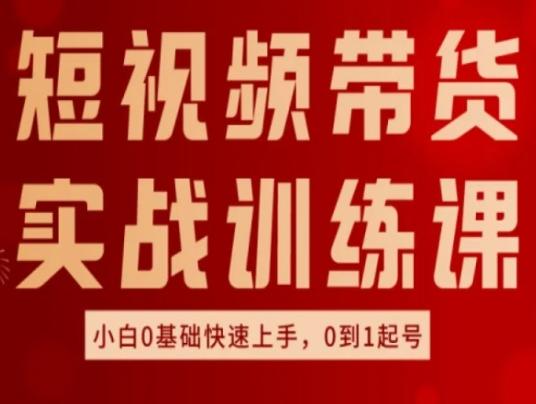 短视频带货实战训练课，好物分享实操，小白0基础快速上手，0到1起号-87创业网