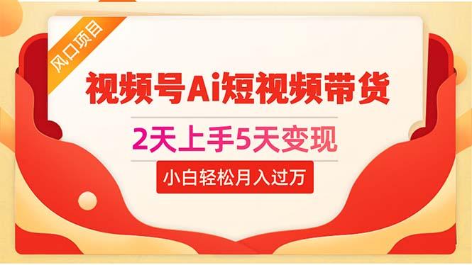 2天上手5天变现视频号Ai短视频带货0粉丝0基础小白轻松月入过万-87创业网