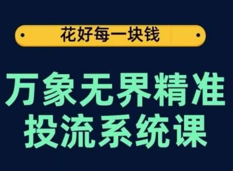 万象无界精准投流系统课，从关键词到推荐，从万象台到达摩盘，从底层原理到实操步骤-87创业网