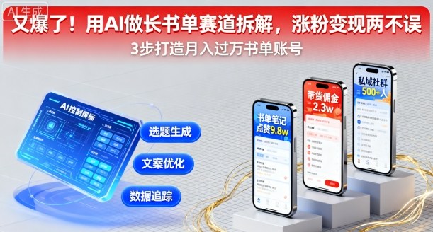 又爆了！用AI做长书单赛道拆解，涨粉变现两不误-87创业网