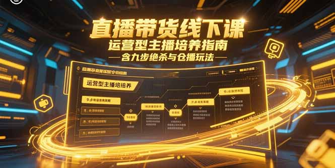 直播带货线下课，运营型主播培养指南，含九步绝杀与仓播玩法-87创业网