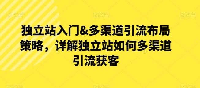 独立站入门&多渠道引流布局策略，详解独立站如何多渠道引流获客-87创业网