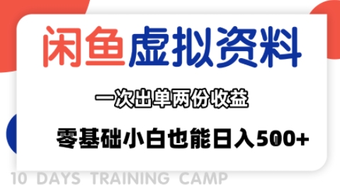 闲鱼虚拟资料新变现玩法，信息差项目，一次出单两份收益，无需囤货，可批量矩阵，零基础小白也能日入多张-87创业网