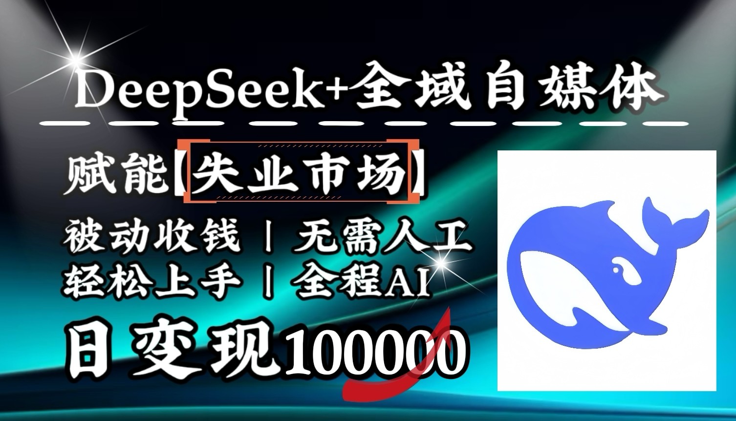 降维打击，DeepSeek+失业市场，全自动操作，结合人人刚需，单月利润轻松破100000＋-87创业网