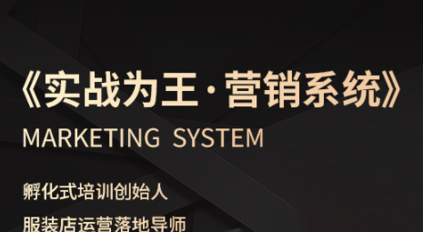 老杨·服装老板必修课《实战为王-营销系统》实现业绩被动式增长-87创业网