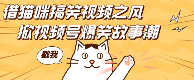 借猫咪搞笑视频之风，掀视频号爆笑故事潮，轻松日入四位数，无门槛快速入门!-87创业网