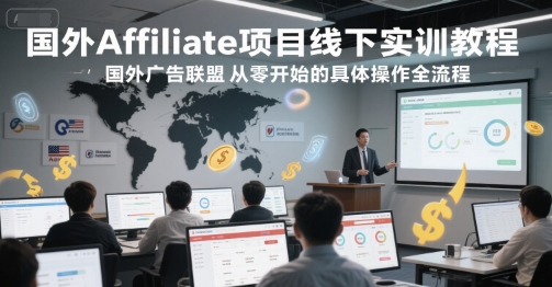 国外Affiliate项目线下实训教程，国外广告联盟从零开始的具体操作全流程-87创业网