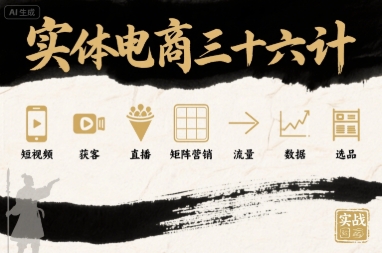 实体电商三十六计，短视频-获客-直播-矩阵营销-流量-数据-选品-87创业网