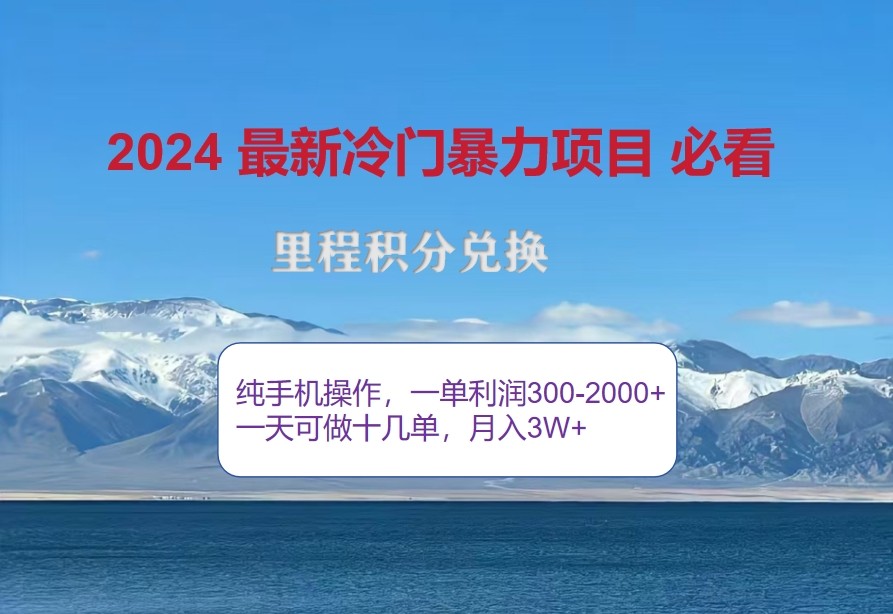 2024惊爆冷门暴利，里程积分最新玩法，高爆发期，一单300+—2000+-87创业网