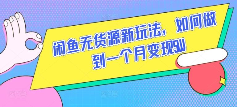 闲鱼无货源新玩法，如何做到一个月变现5W【揭秘】-87创业网