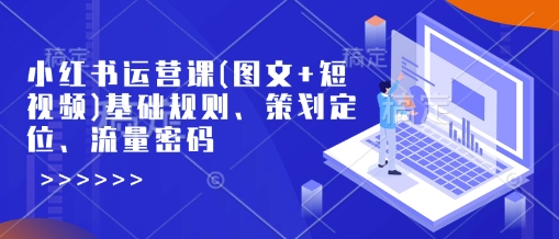 小红书运营课(图文+短视频)基础规则、策划定位、流量密码-87创业网