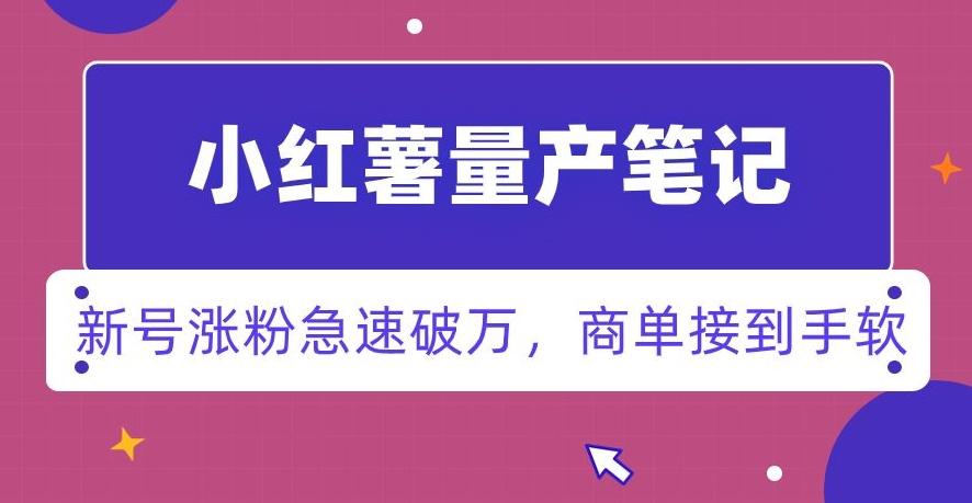 小红书量产笔记，一分种一条笔记，新号涨粉急速破万，新黑马赛道，商单接到手软【揭秘】-87创业网