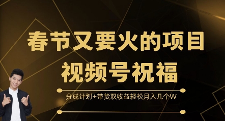 春节又要火的项目视频号祝福，分成计划+带货双收益，轻松月入几个W【揭秘】-87创业网