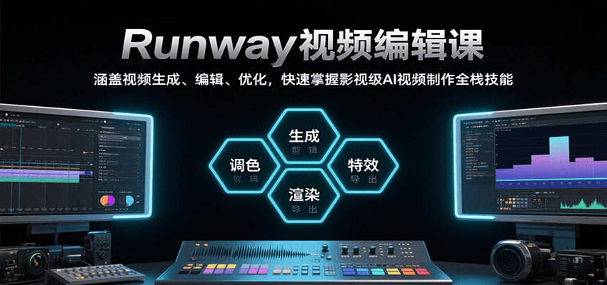 Runway视频编辑课，涵盖视频生成、编辑、优化，快速掌握影视级AI视频制作全栈技能-87创业网