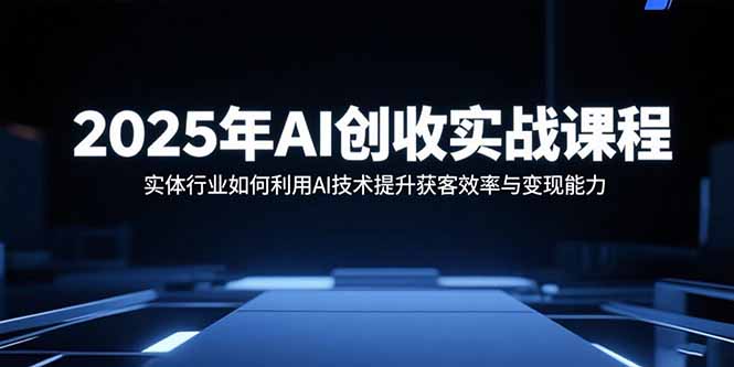 2025年AI创收实战课程：实体行业如何利用AI技术提升获客效率与变现能力-87创业网