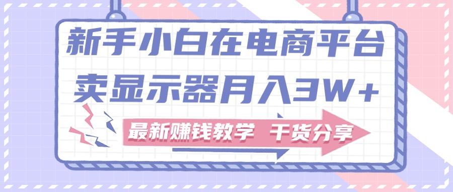 新手小白如何做到在电商平台卖显示器月入3W+，最新赚钱教学干货分享-87创业网