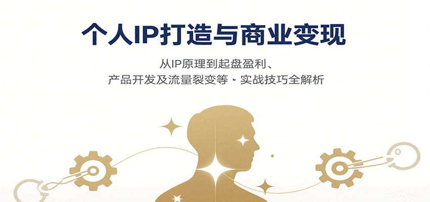个人IP打造与商业变现，从IP原理到起盘盈利、产品开发及流量裂变等实战技巧全解析-87创业网