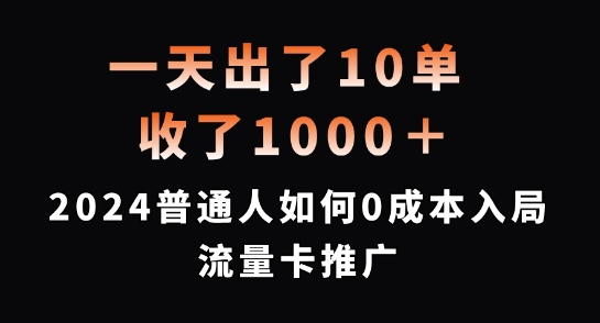 一天出了10单，收了1000+，2024普通人如何0成本入局流量卡推广【揭秘】-87创业网