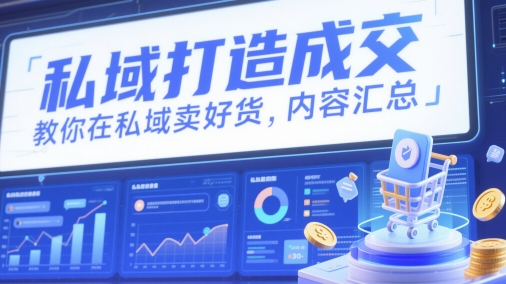 私域打造成交，教你在私域卖好货，内容汇总-87创业网
